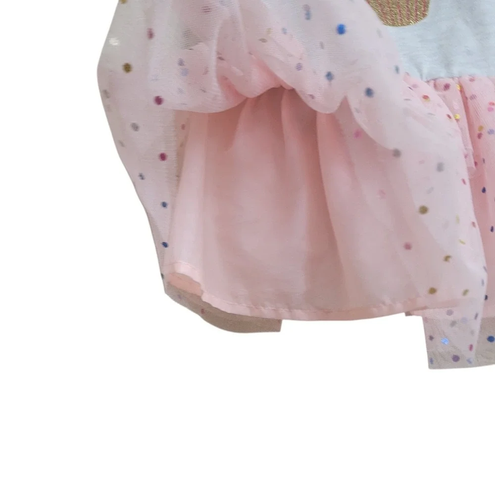 Rare Editions 12M Cupcake‎ First Birthday Dress Sequin Confetti Tulle Tutu